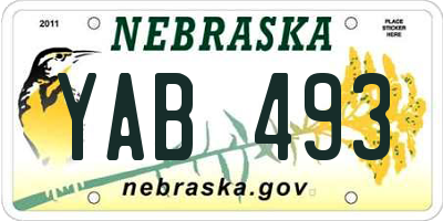 NE license plate YAB493