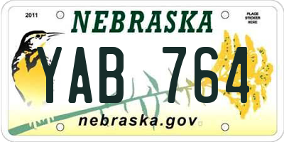 NE license plate YAB764