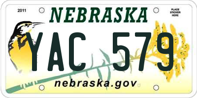 NE license plate YAC579