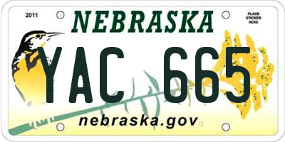 NE license plate YAC665