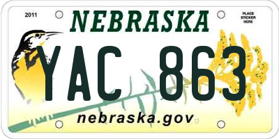 NE license plate YAC863
