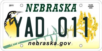 NE license plate YAD011