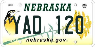 NE license plate YAD120