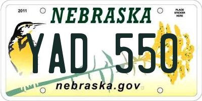 NE license plate YAD550