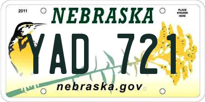 NE license plate YAD721