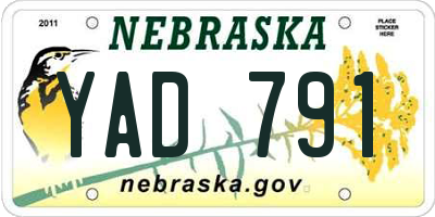 NE license plate YAD791