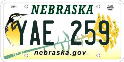 NE license plate YAE259