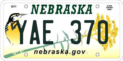 NE license plate YAE370