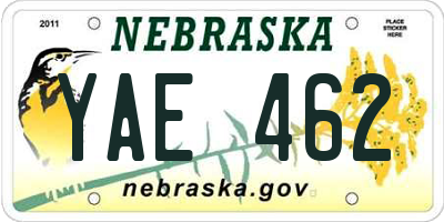 NE license plate YAE462
