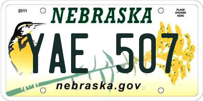NE license plate YAE507