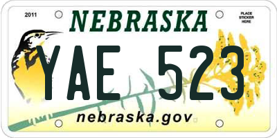 NE license plate YAE523