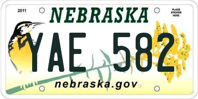 NE license plate YAE582