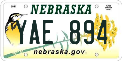 NE license plate YAE894