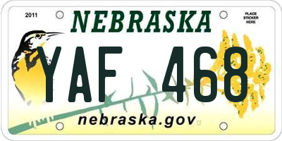 NE license plate YAF468