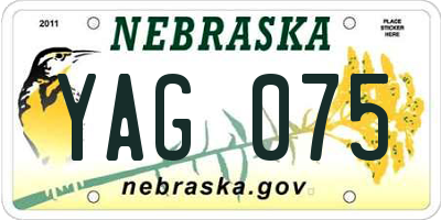 NE license plate YAG075