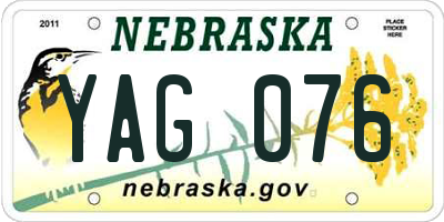 NE license plate YAG076