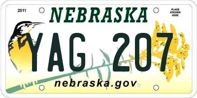 NE license plate YAG207