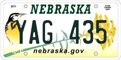 NE license plate YAG435