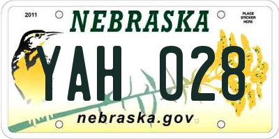 NE license plate YAH028