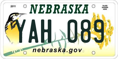 NE license plate YAH089