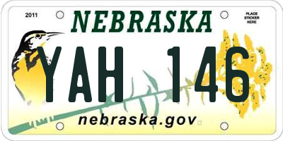 NE license plate YAH146
