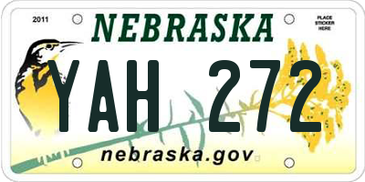 NE license plate YAH272
