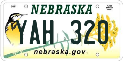 NE license plate YAH320