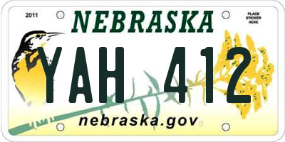 NE license plate YAH412