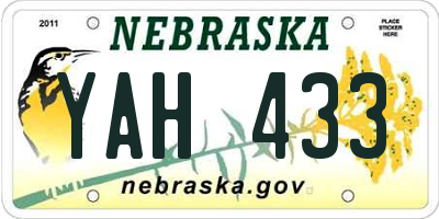 NE license plate YAH433