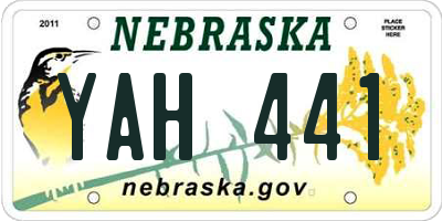 NE license plate YAH441