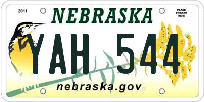 NE license plate YAH544