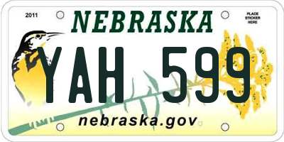 NE license plate YAH599
