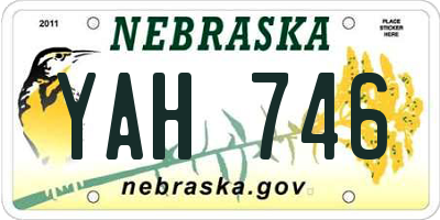 NE license plate YAH746
