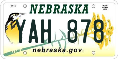 NE license plate YAH878