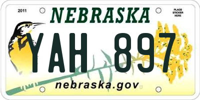 NE license plate YAH897