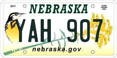 NE license plate YAH907