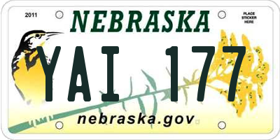 NE license plate YAI177