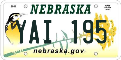 NE license plate YAI195