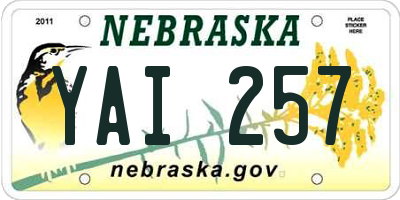 NE license plate YAI257