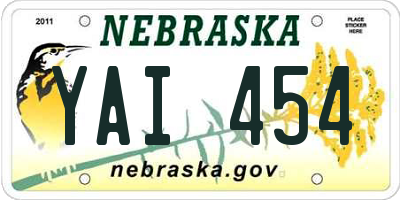 NE license plate YAI454