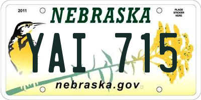 NE license plate YAI715