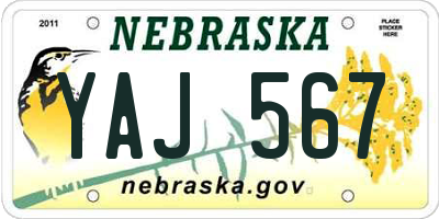 NE license plate YAJ567