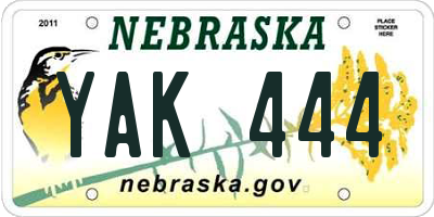 NE license plate YAK444