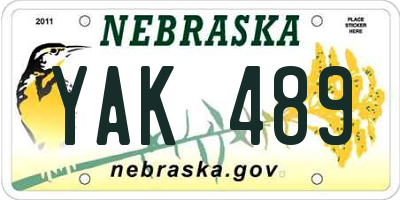 NE license plate YAK489