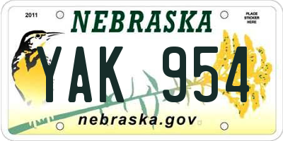 NE license plate YAK954