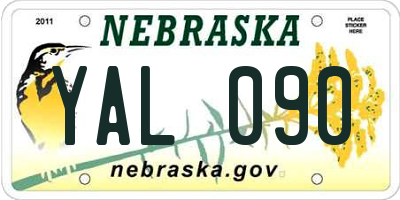 NE license plate YAL090