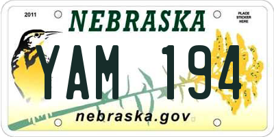 NE license plate YAM194