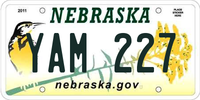 NE license plate YAM227
