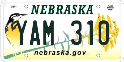 NE license plate YAM310