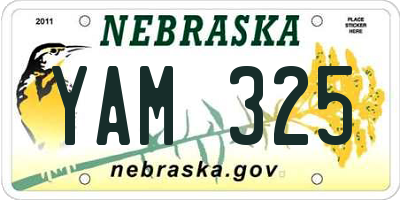 NE license plate YAM325